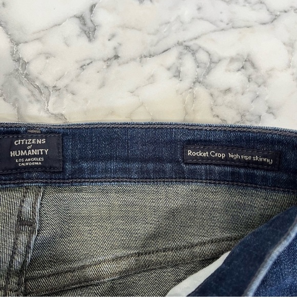 Citizens of Humanity rocket crop high rise skinny jeans raw hem size 26 - Picture 9 of 12